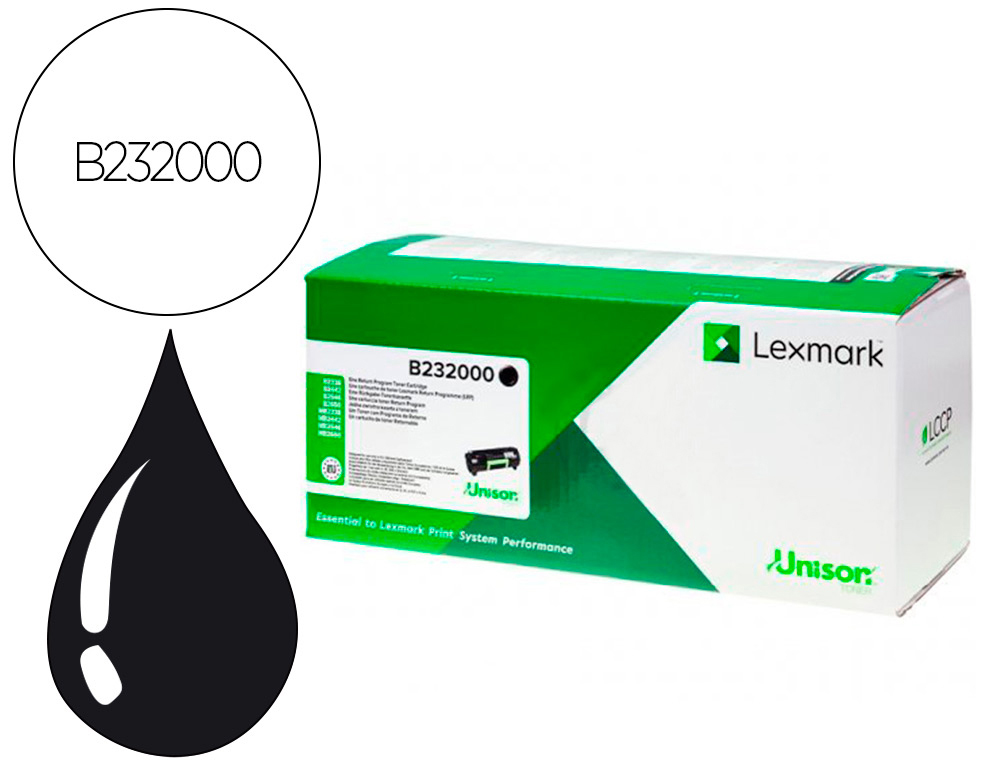 TONER LASER LEXMARK B232000 COULEUR NOIR 3000 PAG