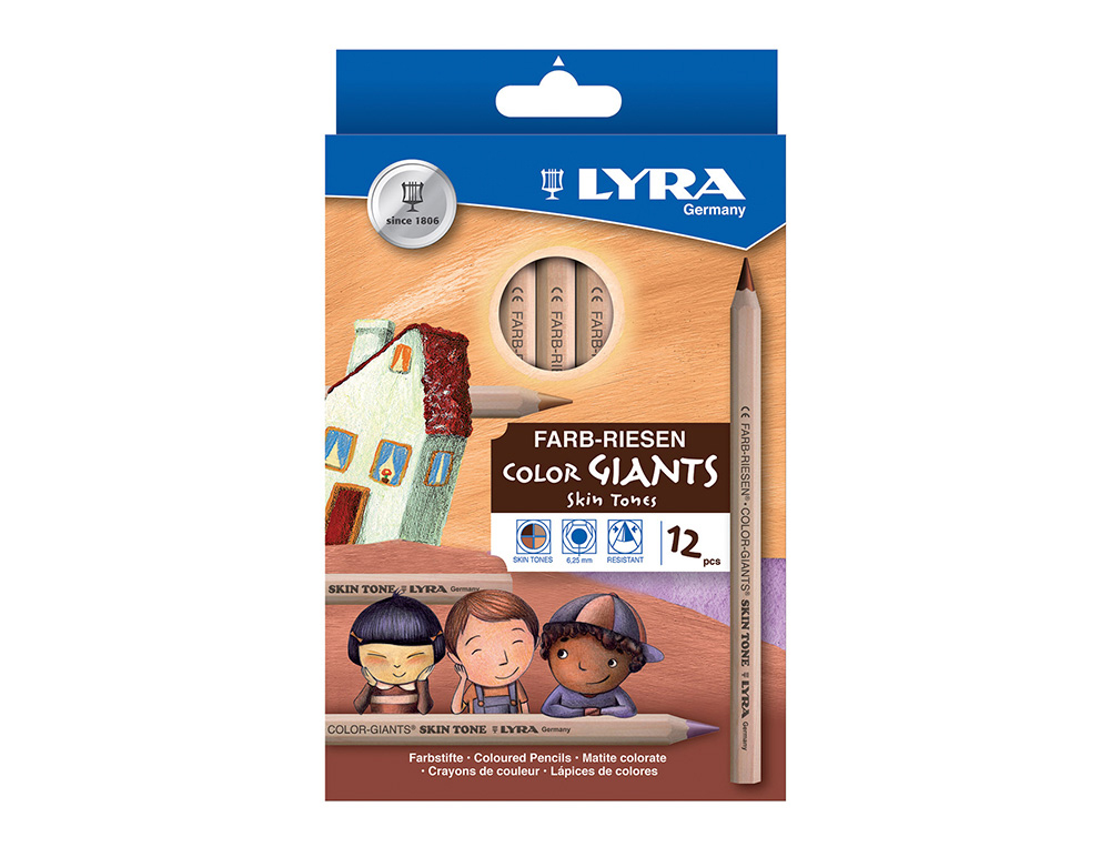 CRAYON COULEUR LYRA SKIN TONES GROS MODULE TUI PLASTIQUE 12 UNITS
