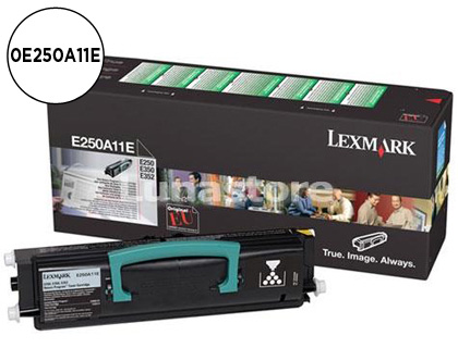 TONER LASER LEXMARK E250A11E POUR E250/E350/E352 COULEUR NOIR 3500P