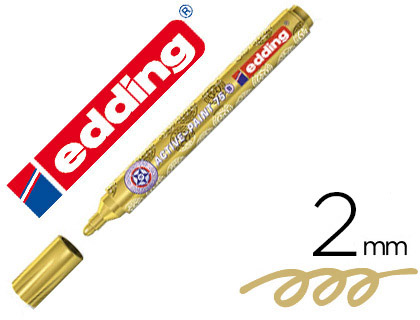 MARQUEUR EDDING ACTIVE PAINT POINTE MOYENNE OGIVE ENCRE PIGMENTE OPAQUE LAQUE SYSTME VALVE COULEUR OR