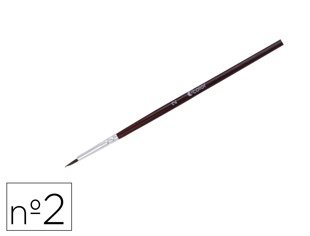 PINCEAU O'COLOR POILS PONEY N2 IDEAL GOUACHE ET AQUARELLEVIROLE ALUMINIUM MANCHE BOIS  LAQUE LOT 10 UNITES