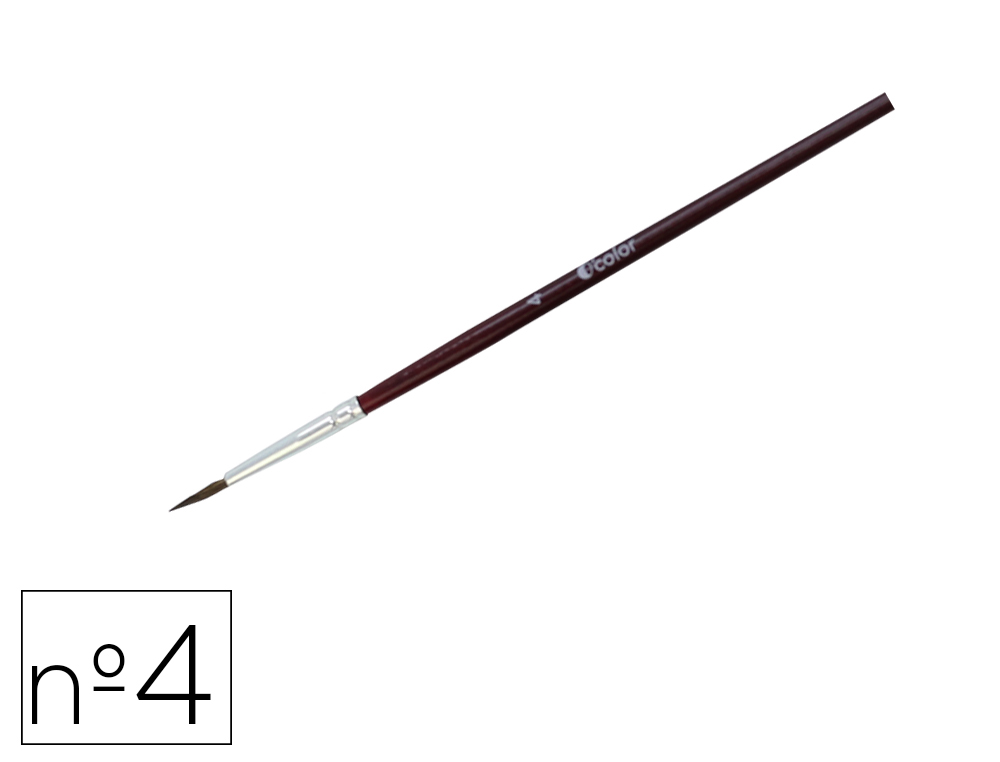 PINCEAU O'COLOR POILS PONEY N4 IDEAL GOUACHE ET AQUARELLEVIROLE ALUMINIUM MANCHE BOIS  LAQUE LOT 10 UNITES