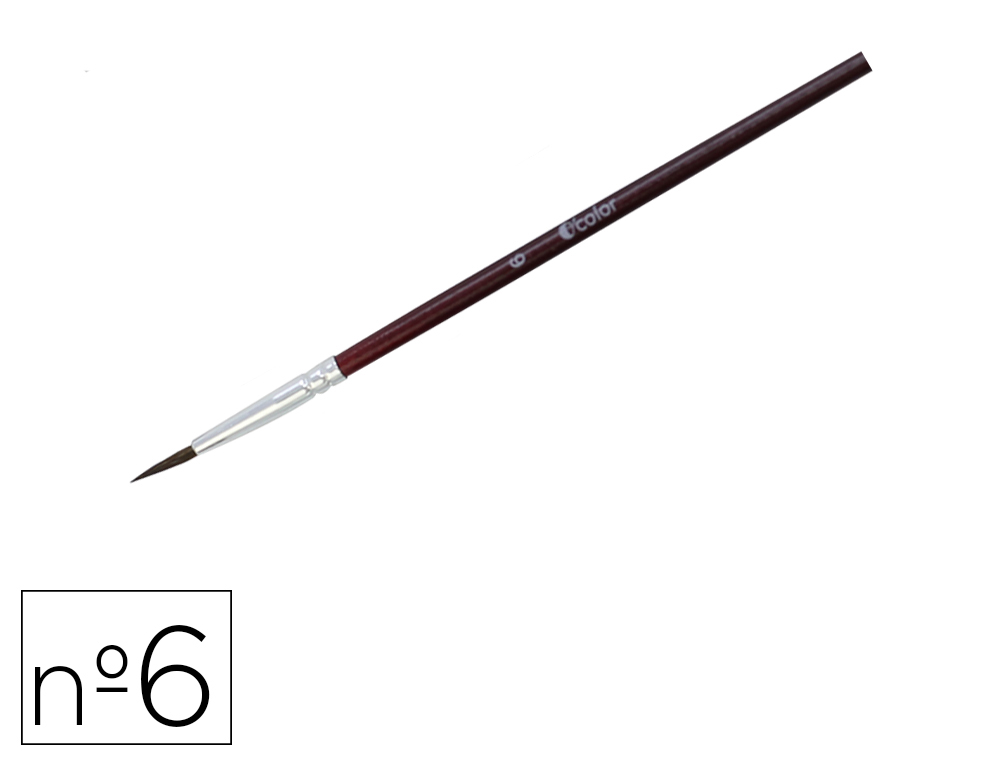 PINCEAU O'COLOR POILS PONEY N6 IDEAL GOUACHE ET AQUARELLEVIROLE ALUMINIUM MANCHE BOIS  LAQUE LOT 10 UNITES