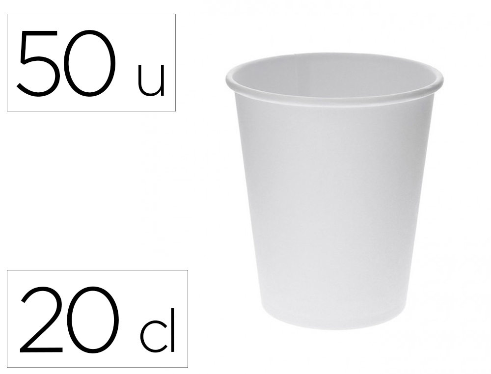 GOBELET HPS CARTON 20CL BLANC PAQUET DE 50 UNIT S