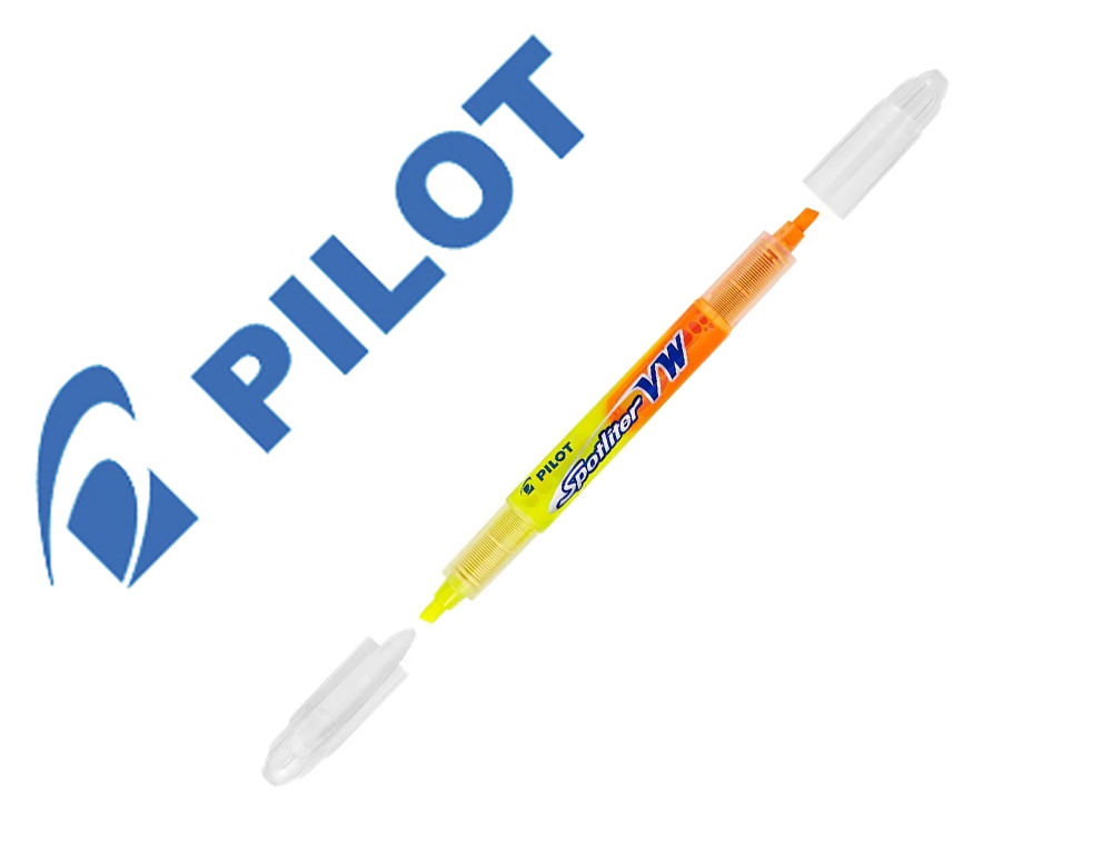 SURLIGNEUR PILOT SPOTLITER VW BEGREEN DOUBLE POINTE MOYENNE ENCRE LIQUIDE COLORIS JAUNE   ET ORANGE