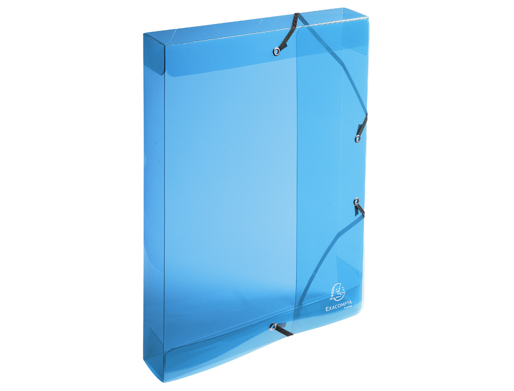 BOITE CLASSEMENT EXACOMPTA A4 PP CRYSTAL COLOURS FERMETURE  ELASTIQUE DOS 40MM COLORIS    ASSORTIS