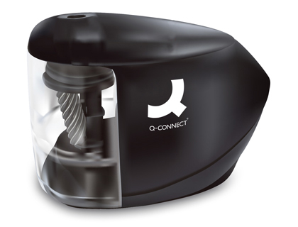 MACHINE  TAILLER Q-CONNECT LECTRIQUE DE BUREAU DIAMTRE 6,5  8MM INCLUS ADAPTATEUR/PILES AA