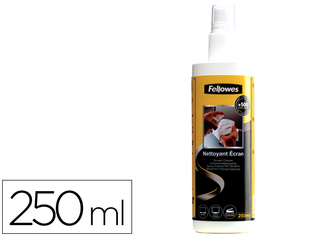PRODUIT NETTOYANT FELLOWES ECRANS CRT/TFT/LCD PLASMA     ORDINATEURS PORTABLES         ANTISTATIQUE SPRAY 250ML