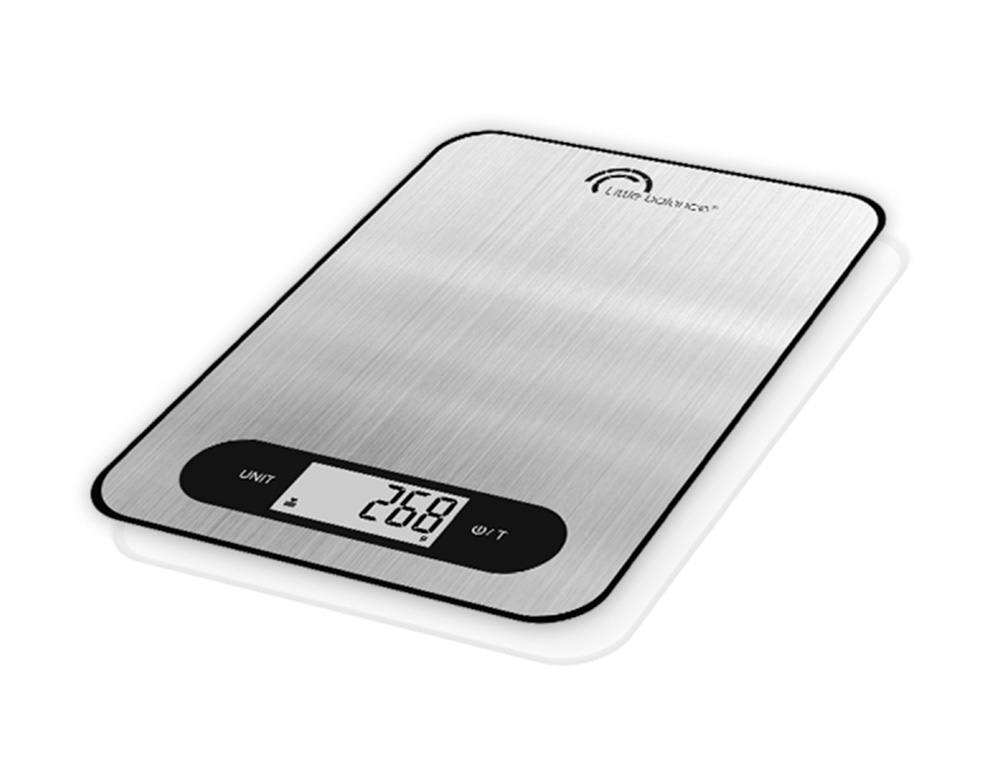BALANCE COMPACTE 5KG/1G INOX AVEC BATTERIE RECHARGEABLE ET REMPLAABLE