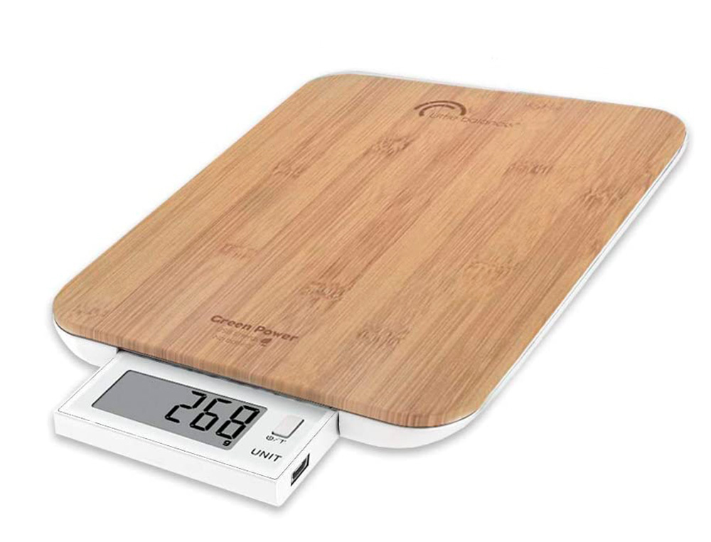BALANCE 10KG/1G SLIDE BAMBOU AVEC BATTERIE RECHARGEABLE ET REMPLAABLE