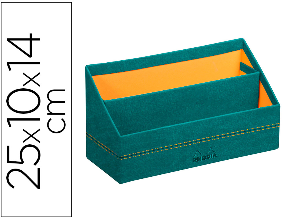 PORTE-COURRIER RHODIARAMA 2 COMPARTIMENTS EN SIMIL CUIR   PAON VELOUT  25X10X14CM