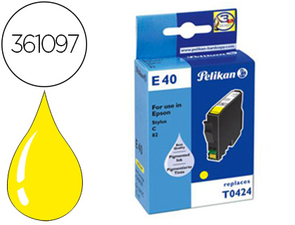 CARTOUCHE PELIKAN JET D'ENCRE COMPATIBLE IMPRIMANTES EPSON T0424 COULEUR JAUNE