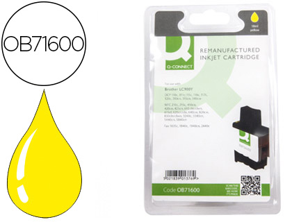 CARTOUCHE Q-CONNECT JET D'ENCRE COMPATIBLE IMPRIMANTES CANON LC900Y COULEUR JAUNE