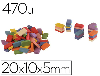 BRIQUE MOUSSE EVA 20X10X5MM 8 COLORIS ASSORTIS 470 UNITS