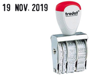 TAMPON DATEUR TRODAT 1010 ENCRAGE SPAR CHANGEMENT PAR MOLETTE DATE 4MM UTILISATION AVEC TAMPON ENCREUR