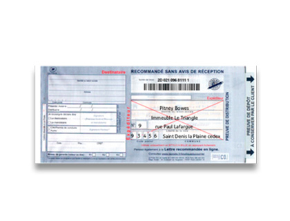 IMPRIME RECOMMANDE A4 TECHMAY AVEC AR NATIONAL ET CODE      BARRE LOGICIEL FOURNI BOITE   1000 UNITES