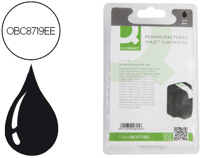 CARTOUCHE Q-CONNECT JET D'ENCRE COMPATIBLE IMPRIMANTES HP C8719EE COULEUR NOIR HAUTE CAPACIT 1200P